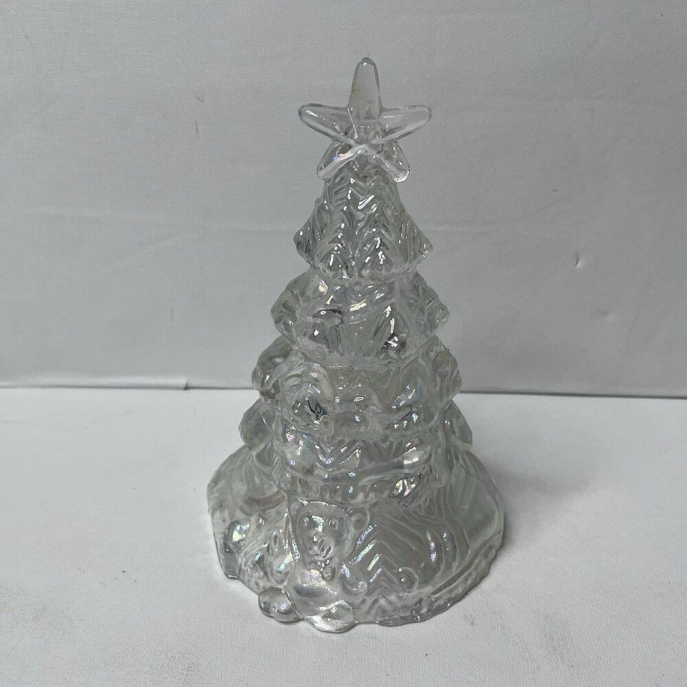 Vintage Carnival Iridescent Glass Teddy Bear Christmas Tree
